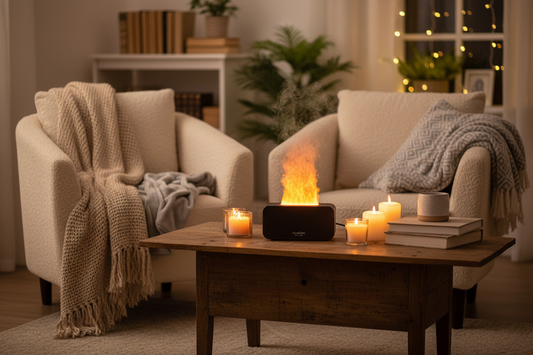 PureFlow™ – Diffuseur d’Huiles Essentielles Design Effet Flamme